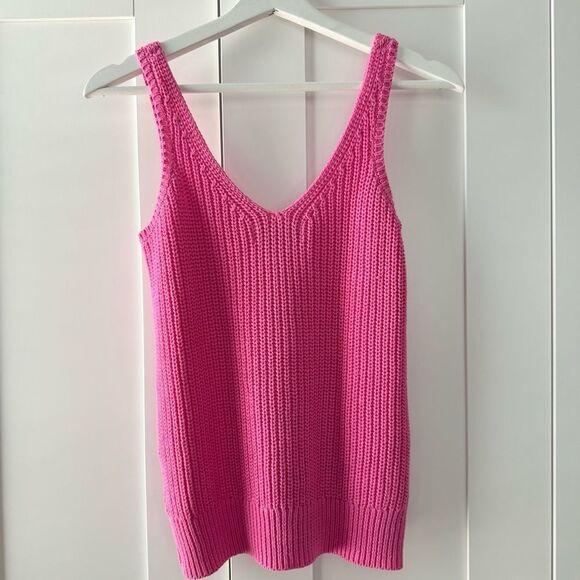John + Jenn Pink Ribbed Knit Tank Top  | XS - Picture 5 of 6